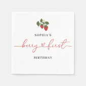 Serviette En Papier Rustic Elegant Girl's Berry Première fête d'annive (Devant)