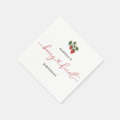 Serviette En Papier Rustic Elegant Girl's Berry Première fête d'annive (Coin)