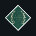 Serviette En Papier Rustic Emerald & Sage Feuille Mariage diagonal<br><div class="desc">Ces belles serviettes en papier sont parfaites pour ajouter de la beauté et une touche personnelle à votre réception, que ce soit un jardin extérieur décontracté ou un dîner plus formel. Elles présentent un design rustique avec un arrière - plan vert émeraude marbré et des sprigs de feuilles d'aquarelle peints...</div>