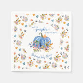 Serviette En Papier Rustic Fall Blue Pumpkin Baby Shower (Devant)