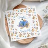 Serviette En Papier Rustic Fall Blue Pumpkin Baby Shower