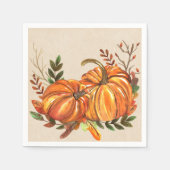 Serviette En Papier Rustic Fall Citrouille (Devant)