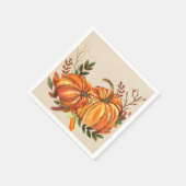 Serviette En Papier Rustic Fall Citrouille (Coin)