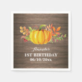 Serviette En Papier Rustic Fall Citrouille Anniversaire de fête Napkin (Devant)
