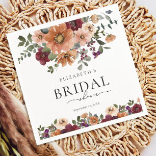 Serviette En Papier Rustic Fall Floral Mariage