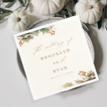 Serviette En Papier Rustic Fall Greenery Mariage Feuille<br><div class="desc">Serviettes Mariages Feuilles Rustiques Fall Greenery Il dispose d'une verdure aquarelle peinte à la main et de feuilles. Cliquez sur le bouton Modifier pour customiser avec vos détails.</div>