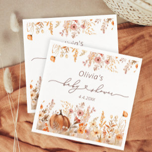 Serviette En Papier Rustic Fall Meadow Petit Papier Citrouille Napkin