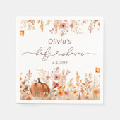 Serviette En Papier Rustic Fall Meadow Petit Papier Citrouille Napkin (Devant)