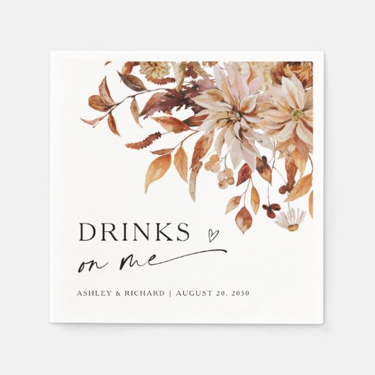 Serviette En Papier Rustic Fall quitte Mariage (Devant)