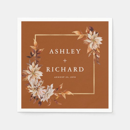 Serviette En Papier Rustic Fall quitte Mariage (Devant)