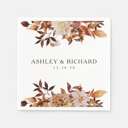 Serviette En Papier Rustic Fall quitte Mariage (Devant)