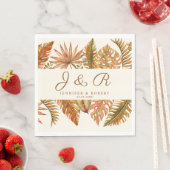 Serviette En Papier Rustic Fall quitte Monogram Mariage Napkin (En situation)