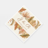 Serviette En Papier Rustic Fall quitte Monogram Mariage Napkin (Coin)