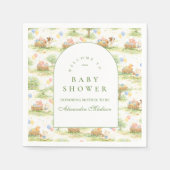 Serviette En Papier Rustic Farm Animals Pastel Baby Shower (Devant)