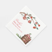 Serviette En Papier Rustic Farm Ladybug Apple Baby shower fille (Coin)