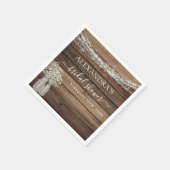 Serviette En Papier Rustic Farmhouse Baby's Breath Jar Fête des mariée (Coin)