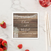 Serviette En Papier Rustic Farmhouse Baby's Breath Jar Mariage (En situation)