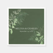 Serviette En Papier Rustic Fern Foliage Emerald Mariage (Devant)