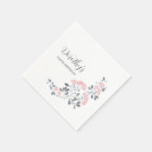 Serviette En Papier Rustic Fleur sauvage rose 100e fête d'anniversaire (Coin)