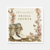 Serviette En Papier Rustic Floral Boots Bridal Shower (Devant)