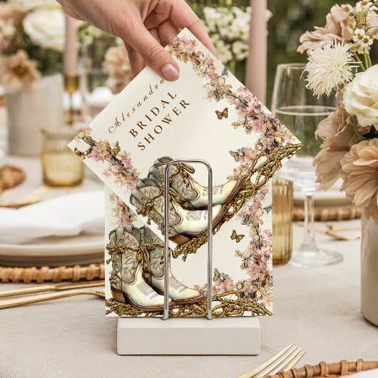 Serviette En Papier Rustic Floral Boots Bridal Shower
