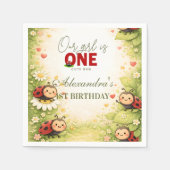 Serviette En Papier Rustic Floral Lady Bug 1st Birthday (Devant)