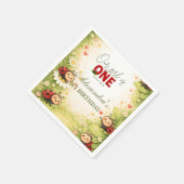 Serviette En Papier Rustic Floral Lady Bug 1st Birthday (Coin)
