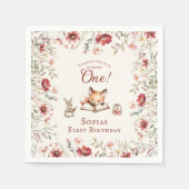Serviette En Papier Rustic Floral next chapter first  birthday  (Devant)