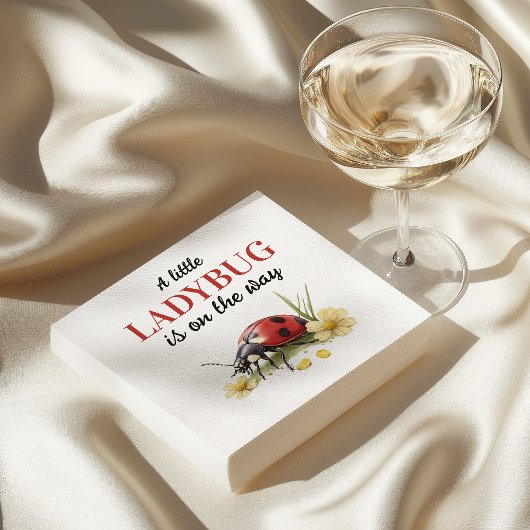 Serviette En Papier Rustic Garden Daisy Little Ladybug Baby Shower