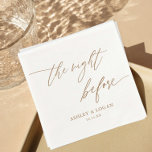 Serviette En Papier Rustic Gold La Nuit Avant Le Dîner De Répétition<br><div class="desc">La nuit avant la répétition rustique Diner Décorations serviettes Ajouter un texte personnalisé au dos pour fournir toute information supplémentaire nécessaire pour vos invités.</div>