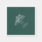Serviette En Papier Rustic Grange Emerald Green Mariage de automne (Devant)