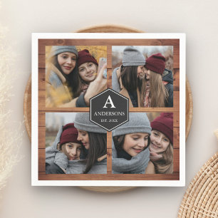 Serviette En Papier Rustic Grange Wood 4 Photos Famille Photo Collage