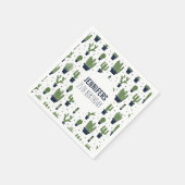 Serviette En Papier Rustic Green Cactus Motif du désert Anniversaire (Coin)