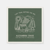 Serviette En Papier Rustic Green Camp Bachelorette Week-end (Devant)