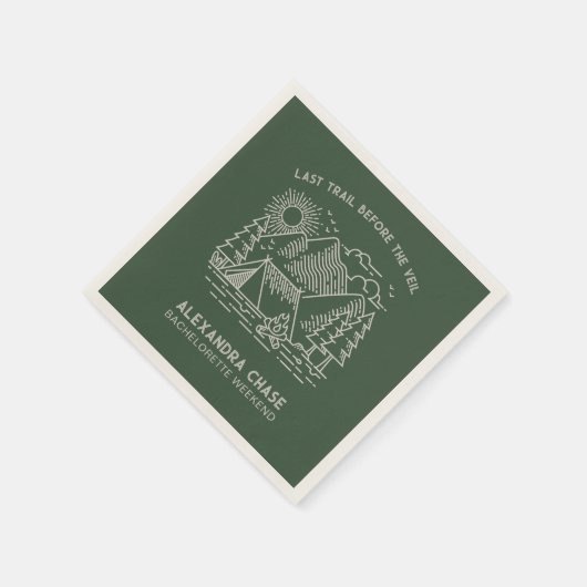 Serviette En Papier Rustic Green Camp Bachelorette Week-end (Coin)