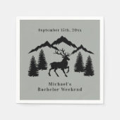 Serviette En Papier Rustic Grey Chasse Bachelor Week-end (Devant)