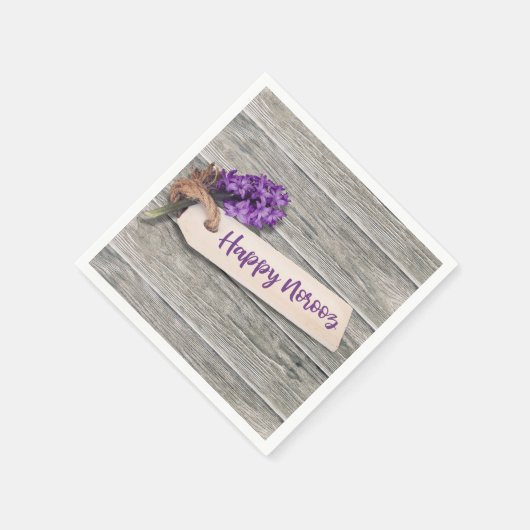 Serviette En Papier Rustic Happy Norooz Hyacinth - Papier Napkin (Coin)