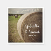 Serviette En Papier Rustic Hay Bales Mariage de Ranch (Devant)