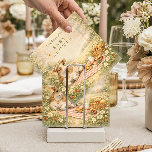 Serviette En Papier Rustic Highland Cow Baby Shower