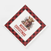 Serviette En Papier Rustic highland cow holiday napkins buffalo plaid (Coin)