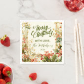 Serviette En Papier Rustic Holly Berry Noël (En situation)