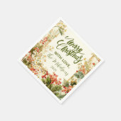Serviette En Papier Rustic Holly Berry Noël (Coin)