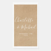 Serviette En Papier Rustic Kraft Elegant Signature Script Mariage (Devant)