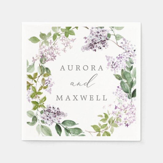 Serviette En Papier Rustic Lilac Mariage (Devant)