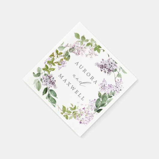 Serviette En Papier Rustic Lilac Mariage (Coin)