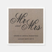 Serviette En Papier Rustic M. et Mme burlap mariage serviettes (Devant)