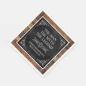 Serviette En Papier Rustic Man Myth Légende 60e anniversaire Noir (Coin)