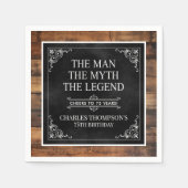 Serviette En Papier Rustic Man Myth Légende 75e anniversaire Noir (Devant)