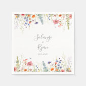 Serviette En Papier Rustic Meadow Botanical Wedding Napkin (Devant)