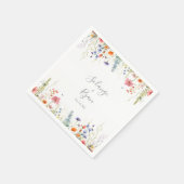 Serviette En Papier Rustic Meadow Botanical Wedding Napkin (Coin)